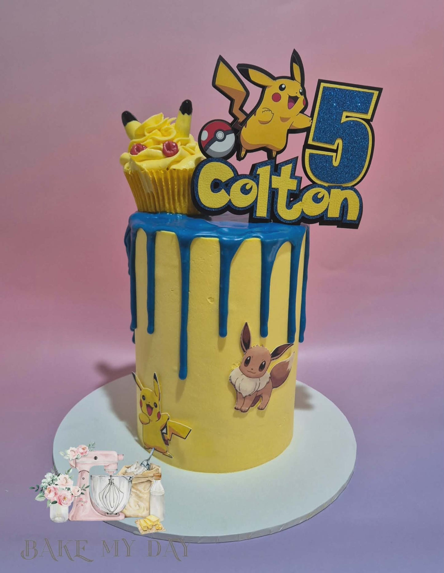Pikachu Power Drip Cake