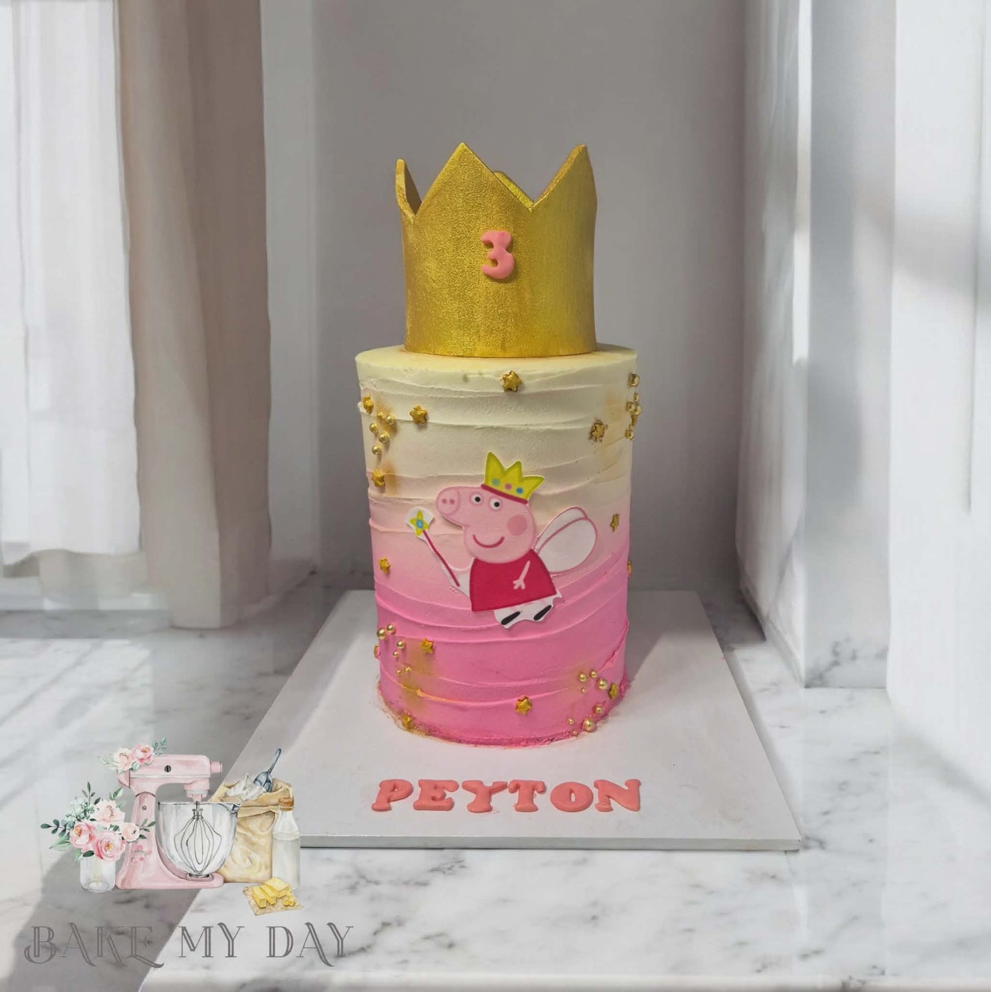 Peppa Pig Princess Party Crown Cake