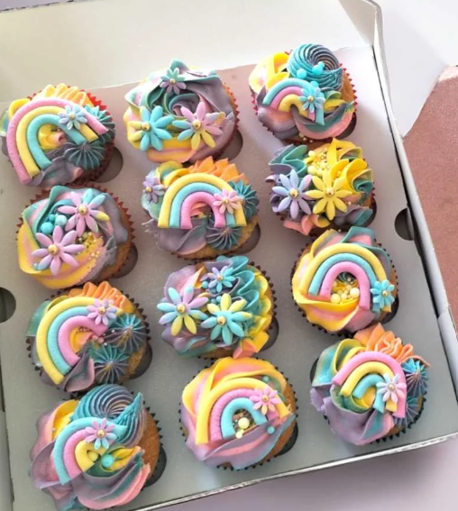 Pastel Dream Rainbow Party Cupcakes