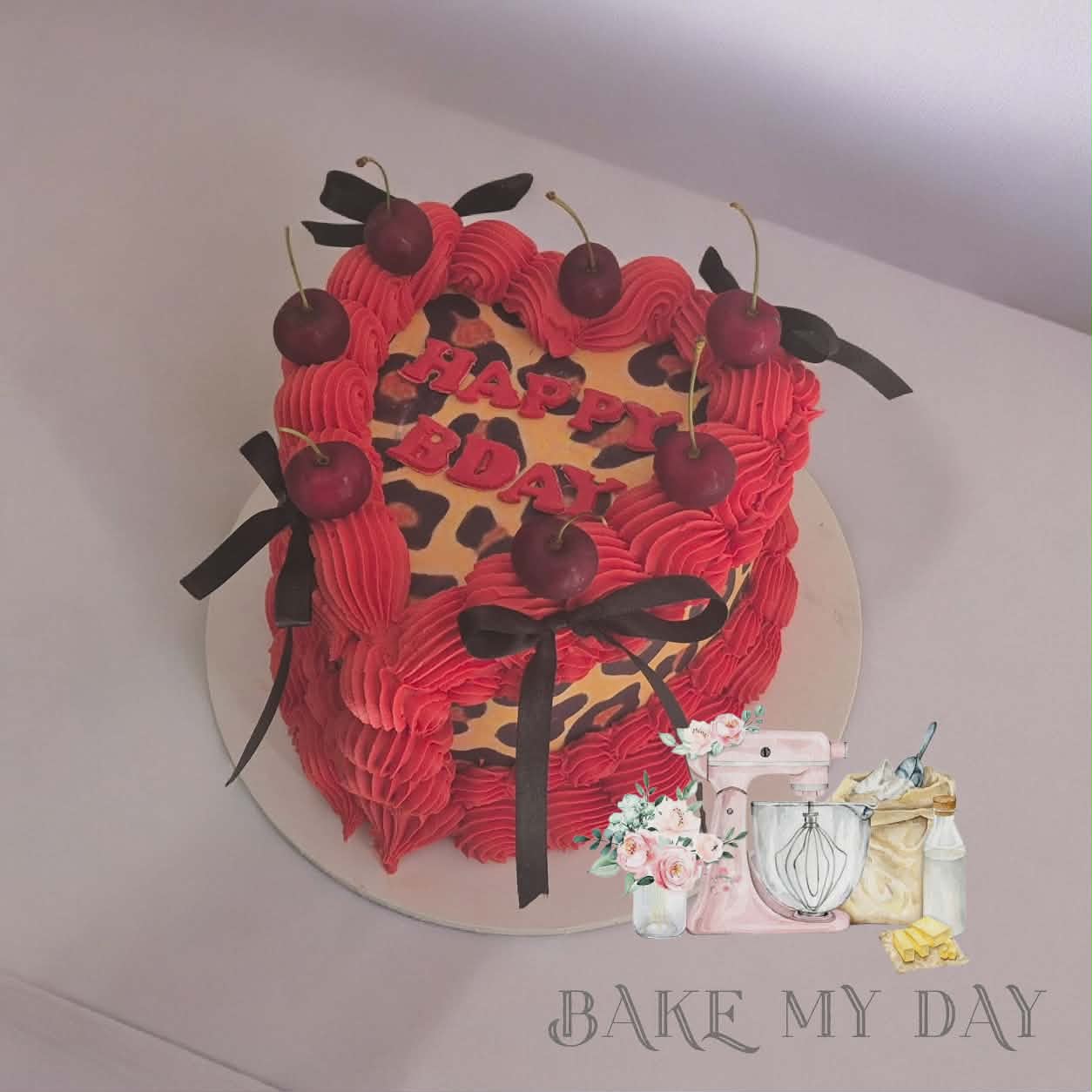 Cherry Bomb Leopard Cake