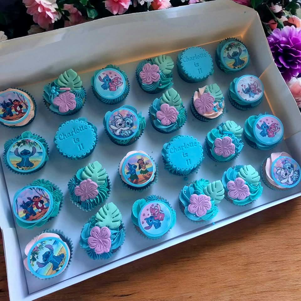Island Blue Birthday Cupcakes