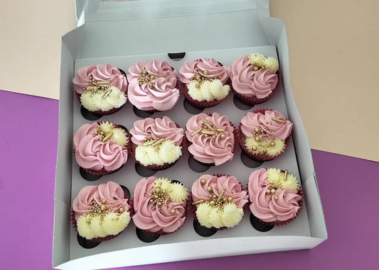 Blush & Gold Swirl Cupcakes