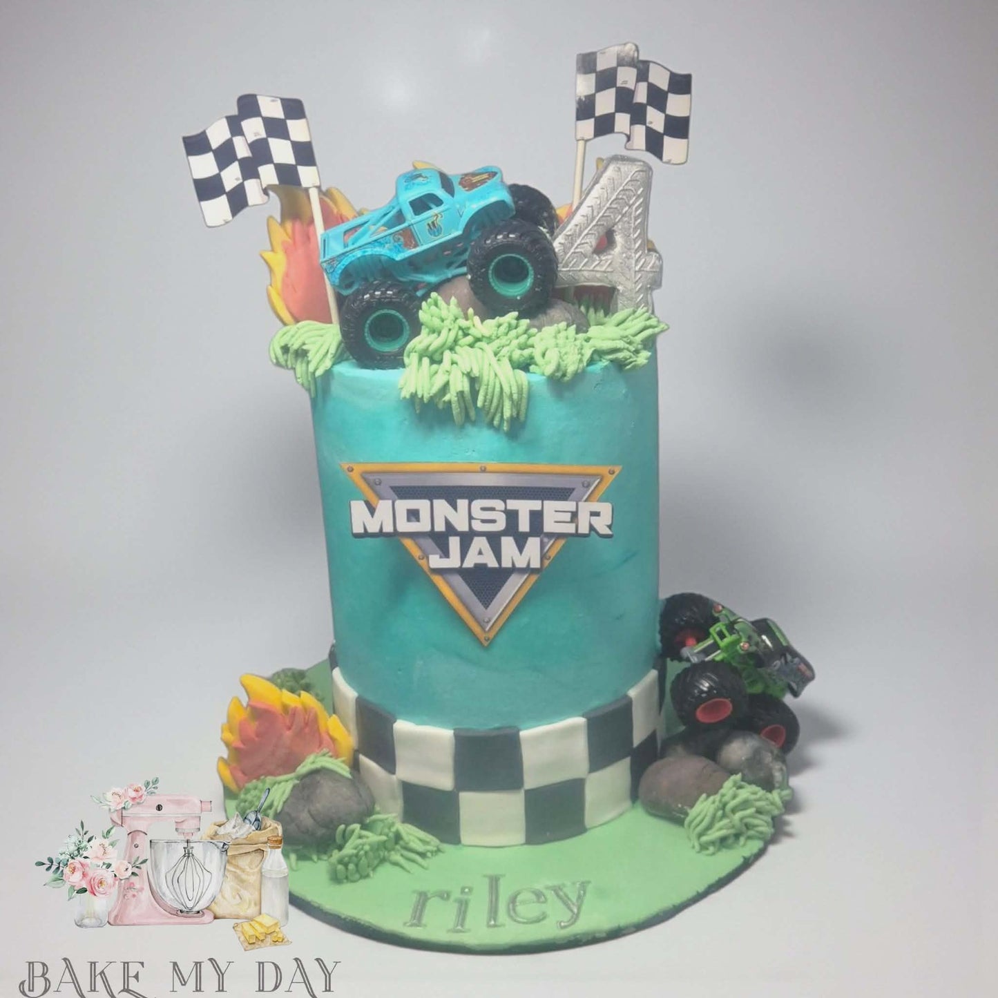 Monster Truck Mayhem Cake