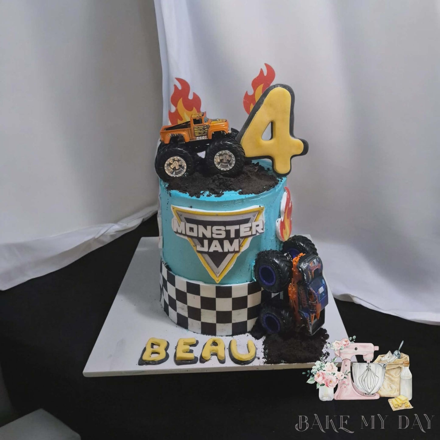 Monster Truck Mayhem Cake