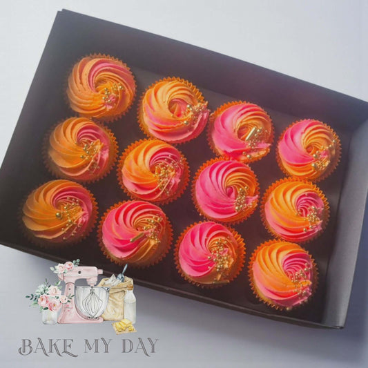 Sunset Swirl Cupcakes