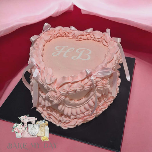 Blush Vintage Heart Cake